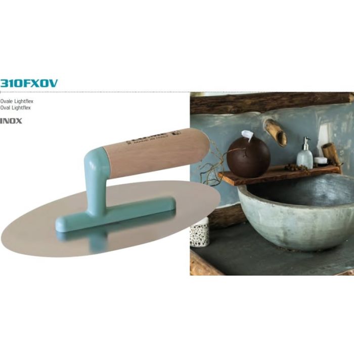 CO.ME LightFlex Turquoise RVS mini ovale spaan 200x80x0.3mm 310FXOVMN main product photo