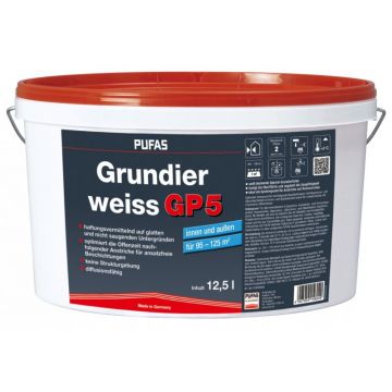 12,5 liter Pufas Grundierweiss GP5 dekkende voorstrijk wit