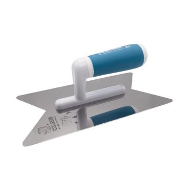 CO.ME FLY RVS decoratiespaan, afgeronde hoeken 240x130x0.6mm, ABS/rubber handvat FLY24